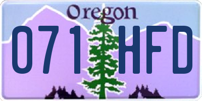 OR license plate 071HFD