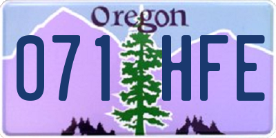 OR license plate 071HFE