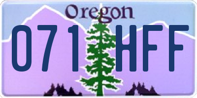 OR license plate 071HFF