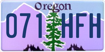OR license plate 071HFH