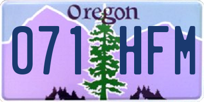 OR license plate 071HFM