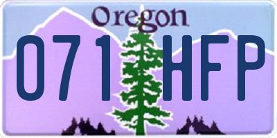OR license plate 071HFP
