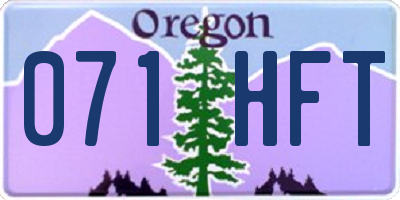 OR license plate 071HFT