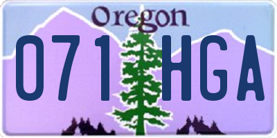 OR license plate 071HGA