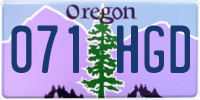 OR license plate 071HGD
