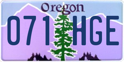 OR license plate 071HGE