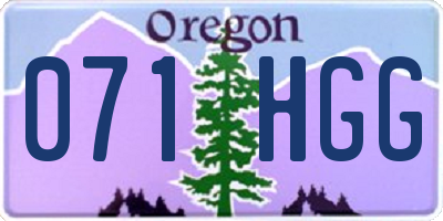 OR license plate 071HGG