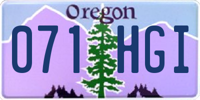 OR license plate 071HGI