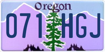 OR license plate 071HGJ