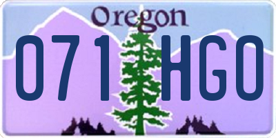 OR license plate 071HGO
