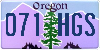 OR license plate 071HGS