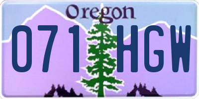 OR license plate 071HGW