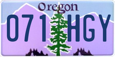 OR license plate 071HGY