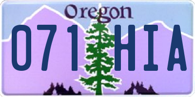 OR license plate 071HIA