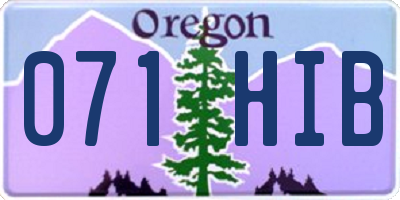 OR license plate 071HIB