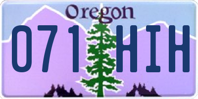OR license plate 071HIH