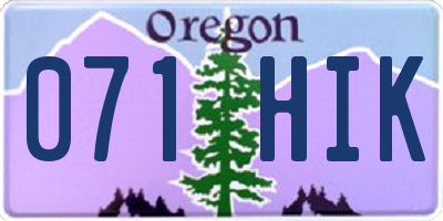 OR license plate 071HIK