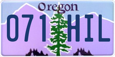 OR license plate 071HIL