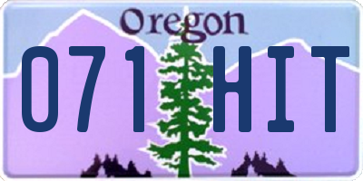 OR license plate 071HIT
