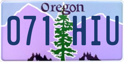 OR license plate 071HIU