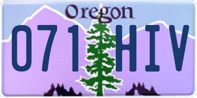 OR license plate 071HIV