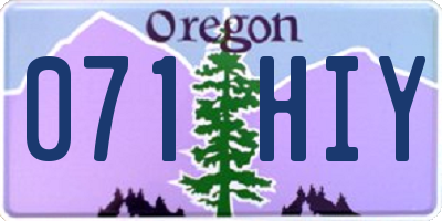 OR license plate 071HIY
