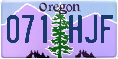 OR license plate 071HJF
