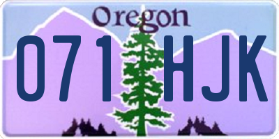 OR license plate 071HJK
