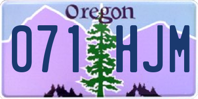 OR license plate 071HJM