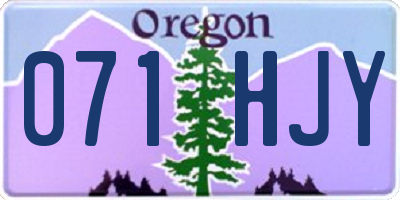OR license plate 071HJY