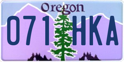 OR license plate 071HKA