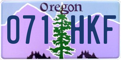 OR license plate 071HKF