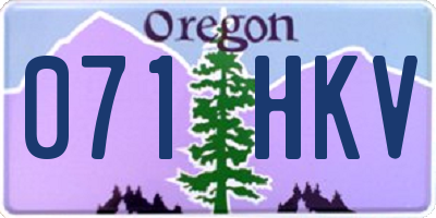 OR license plate 071HKV