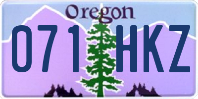 OR license plate 071HKZ