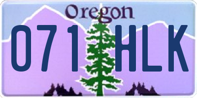 OR license plate 071HLK