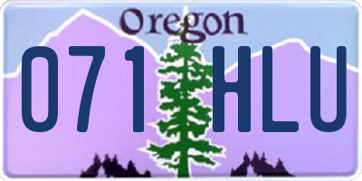 OR license plate 071HLU