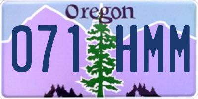 OR license plate 071HMM