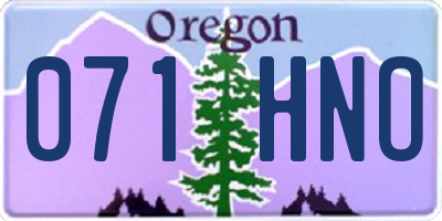OR license plate 071HNO