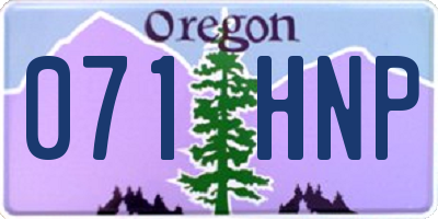 OR license plate 071HNP