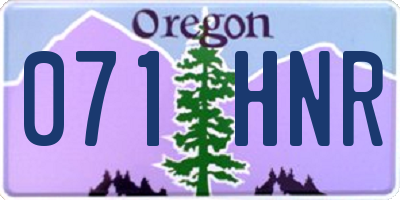 OR license plate 071HNR