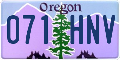 OR license plate 071HNV