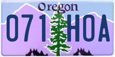 OR license plate 071HOA