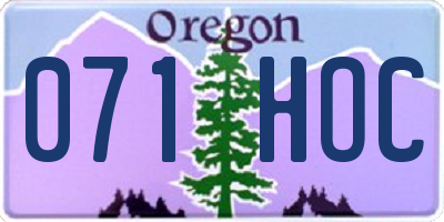 OR license plate 071HOC
