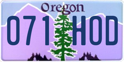 OR license plate 071HOD