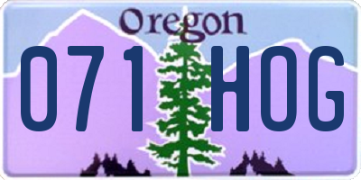 OR license plate 071HOG