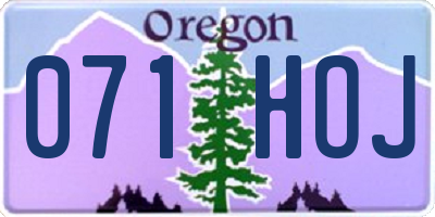 OR license plate 071HOJ