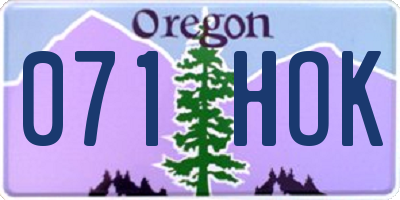 OR license plate 071HOK
