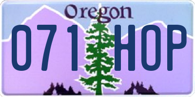 OR license plate 071HOP