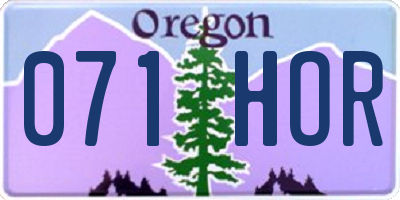 OR license plate 071HOR