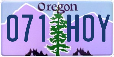 OR license plate 071HOY